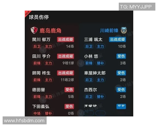 鹿岛鹿角对川崎前锋比赛前瞻与胜负分析预测